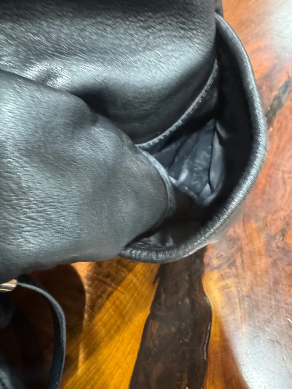 Bruno Rossi Vintage Black Leather Backpack Bag - Made in Italy
